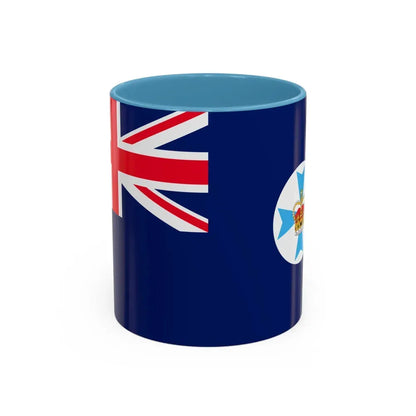 Flag of Queensland Australia - Accent Coffee Mug 11oz Light Blue - Go Mug Yourself