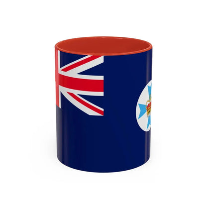 Flag of Queensland Australia - Accent Coffee Mug 11oz Red - Go Mug Yourself