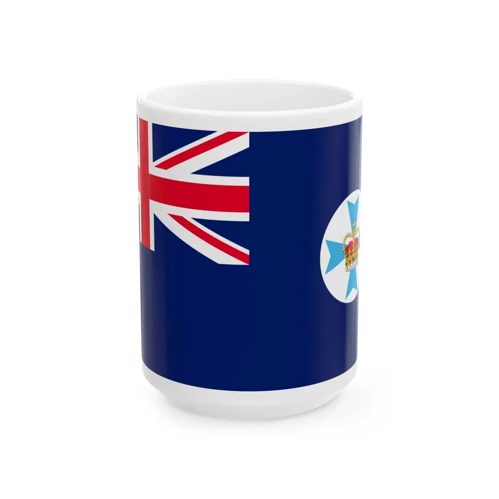 Flag of Queensland Australia - White Coffee Mug 15oz - Go Mug Yourself