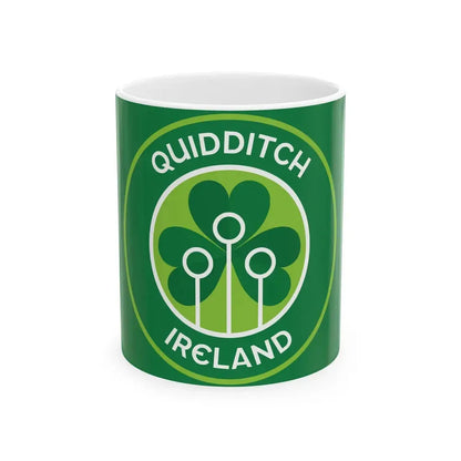 Flag of Quidditch Ireland (Ireland) White Coffee Mug 11oz - Go Mug Yourself