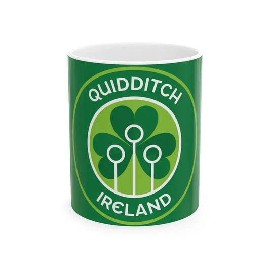 Flag of Quidditch Ireland (Ireland) White Coffee Mug 11oz - Go Mug Yourself