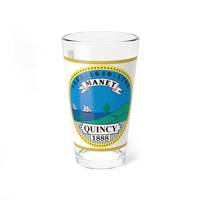 Flag of Quincy, Massachusetts - Pint Glass 16oz 16oz - Go Mug Yourself