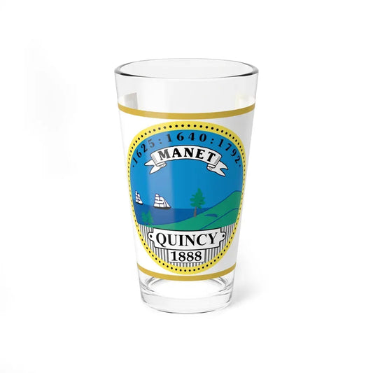 Flag of Quincy, Massachusetts - Pint Glass 16oz 16oz - Go Mug Yourself