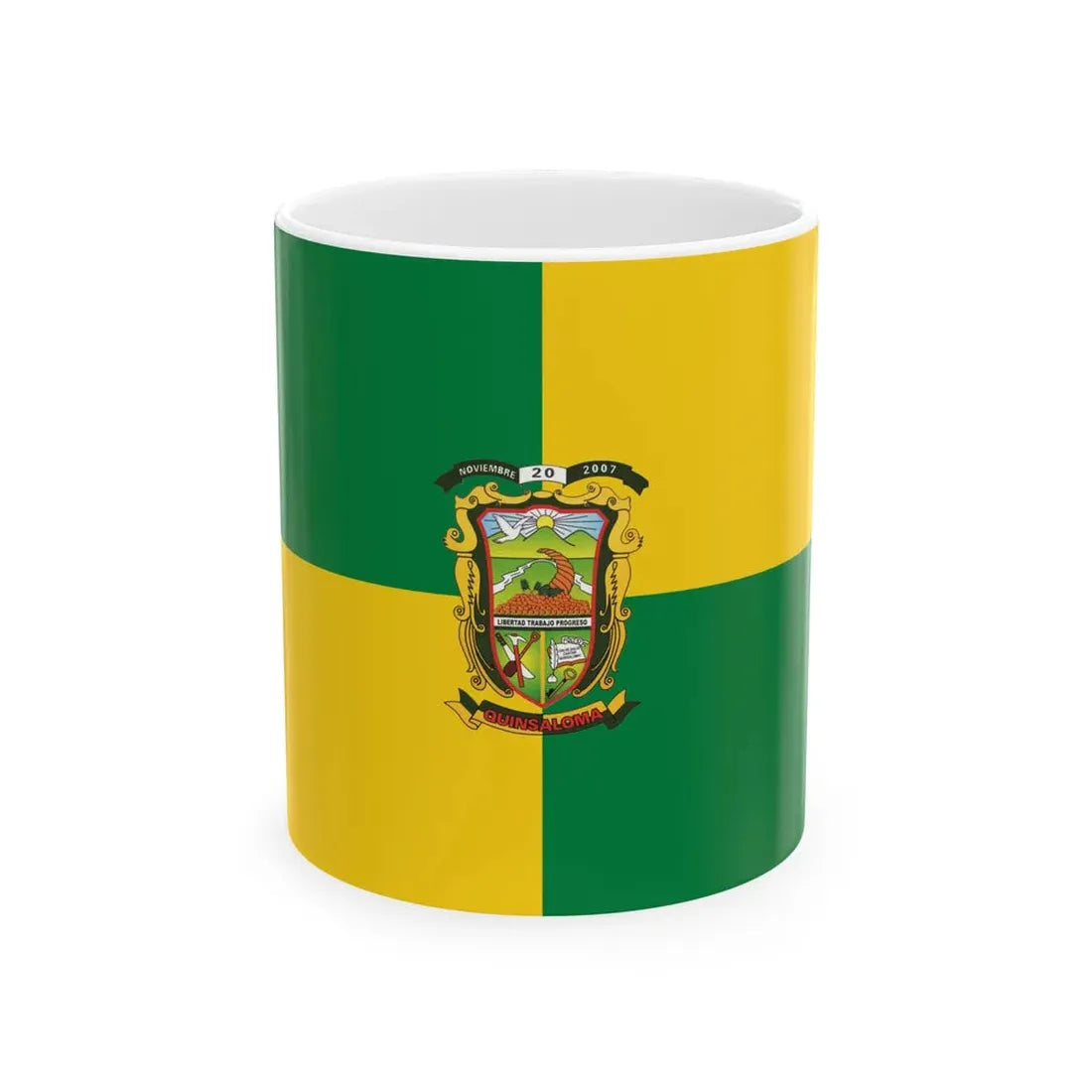 Flag of Quinsaloma (Ecuador) White Coffee Mug 11oz - Go Mug Yourself
