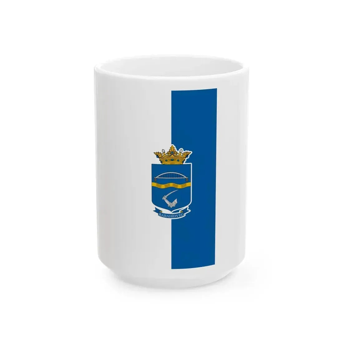 Flag of Rabahidveg vertical (Hungary) White Coffee Mug 15oz - Go Mug Yourself