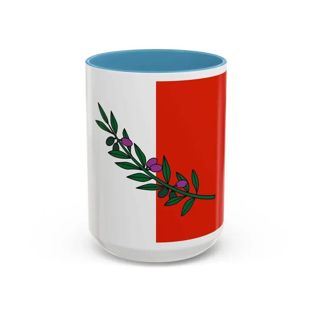 Flag of Rabat Malta - Accent Coffee Mug 15oz Light Blue - Go Mug Yourself