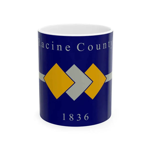 Flag of Racine County Wisconsin (United States) White Coffee Mug 11oz - Go Mug Yourself