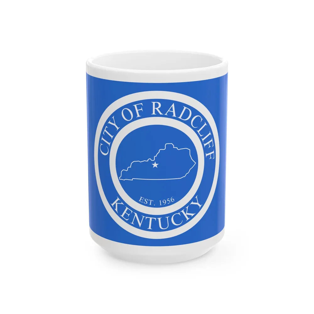 Flag of Radcliff Kentucky (United States) White Coffee Mug 15oz - Go Mug Yourself