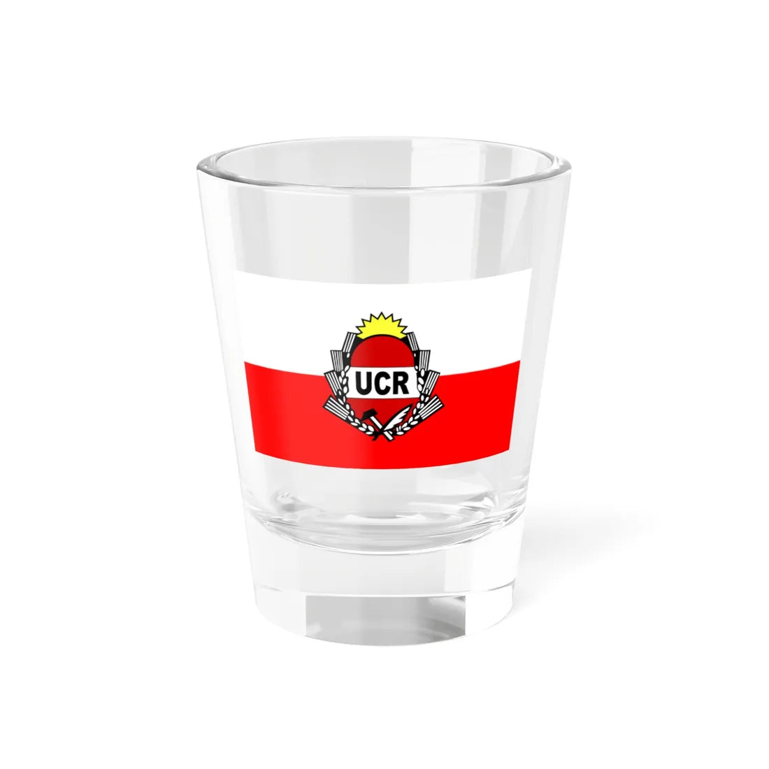 Flag of Radical Civic Union (Argentina) Shot Glass 1.5oz 1.5oz - Go Mug Yourself