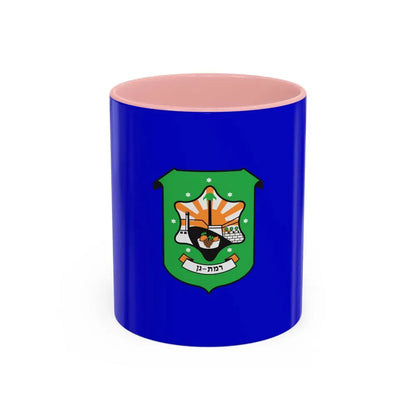 Flag of Ramat Gan Israel - Accent Coffee Mug 11oz Pink - Go Mug Yourself