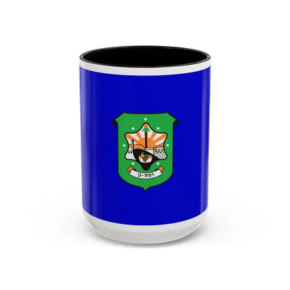 Flag of Ramat Gan Israel - Accent Coffee Mug 15oz Black - Go Mug Yourself