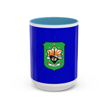 Flag of Ramat Gan Israel - Accent Coffee Mug 15oz Light Blue - Go Mug Yourself