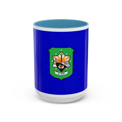 Flag of Ramat Gan Israel - Accent Coffee Mug 15oz Light Blue - Go Mug Yourself