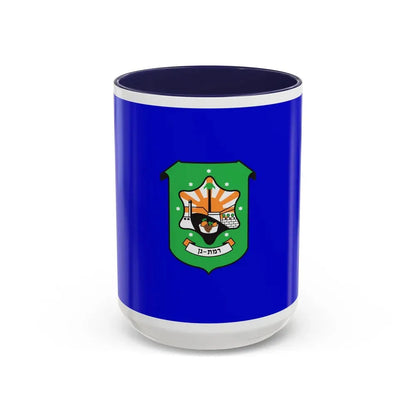 Flag of Ramat Gan Israel - Accent Coffee Mug 15oz Navy - Go Mug Yourself