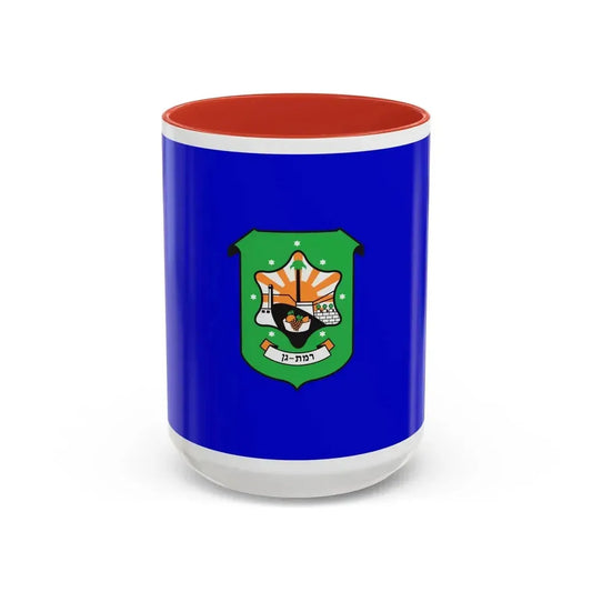 Flag of Ramat Gan Israel - Accent Coffee Mug 15oz Red - Go Mug Yourself