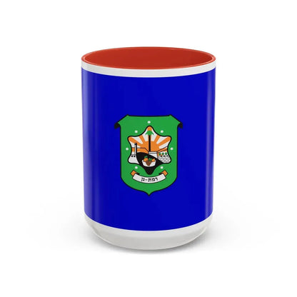 Flag of Ramat Gan Israel - Accent Coffee Mug 15oz Red - Go Mug Yourself
