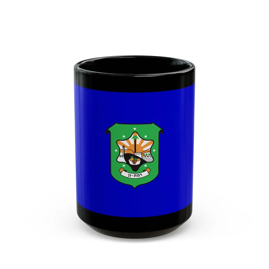 Flag of Ramat Gan Israel - Black Coffee Mug-15oz-Go Mug Yourself