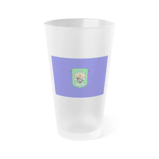 Flag of Ramat Gan Israel - Frosted Pint Glass 16oz 16oz Frosted - Go Mug Yourself