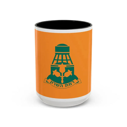 Flag of Ramat HaSharon Israel - Accent Coffee Mug 15oz Black - Go Mug Yourself