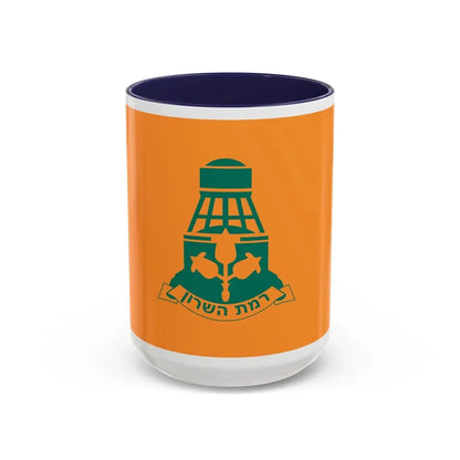 Flag of Ramat HaSharon Israel - Accent Coffee Mug 15oz Navy - Go Mug Yourself
