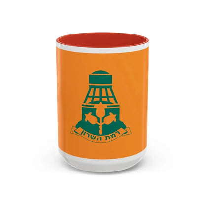 Flag of Ramat HaSharon Israel - Accent Coffee Mug 15oz Red - Go Mug Yourself