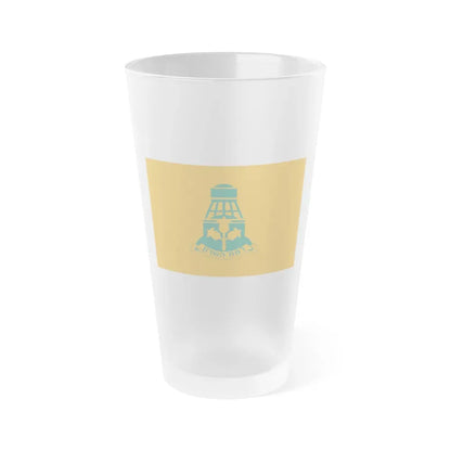 Flag of Ramat HaSharon Israel - Frosted Pint Glass 16oz 16oz Frosted - Go Mug Yourself