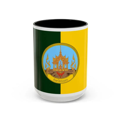 Flag of Ranong Province Thailand - Accent Coffee Mug 15oz Black - Go Mug Yourself