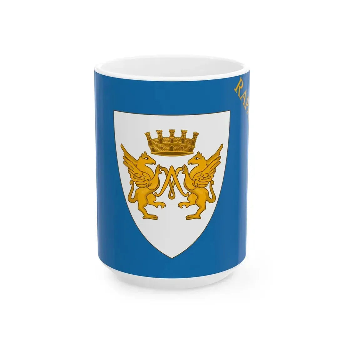 Flag of Rapallo de jure (Italy) White Coffee Mug 15oz - Go Mug Yourself