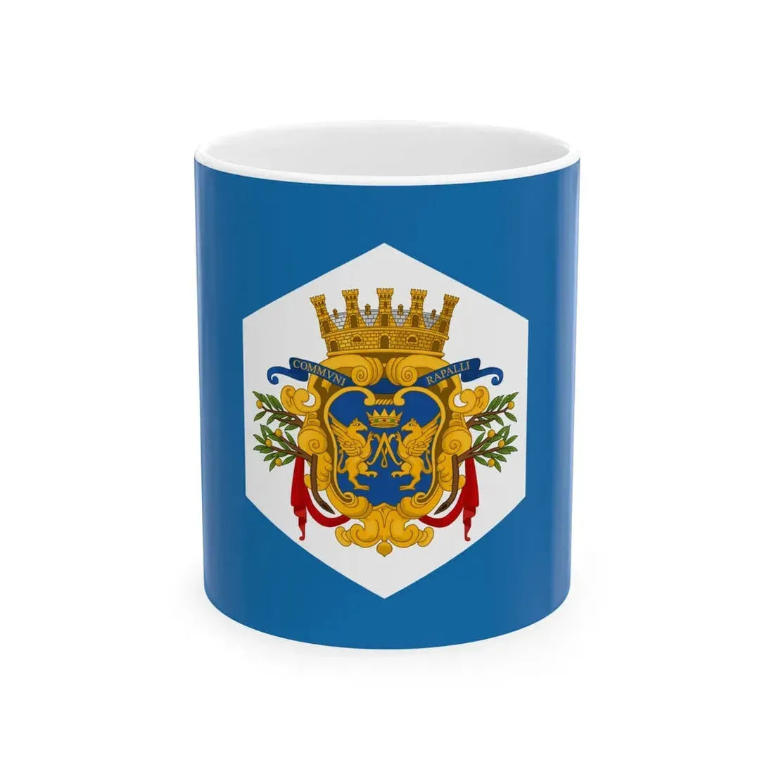 Flag of Rapallo Historical (Italy) White Coffee Mug 11oz - Go Mug Yourself