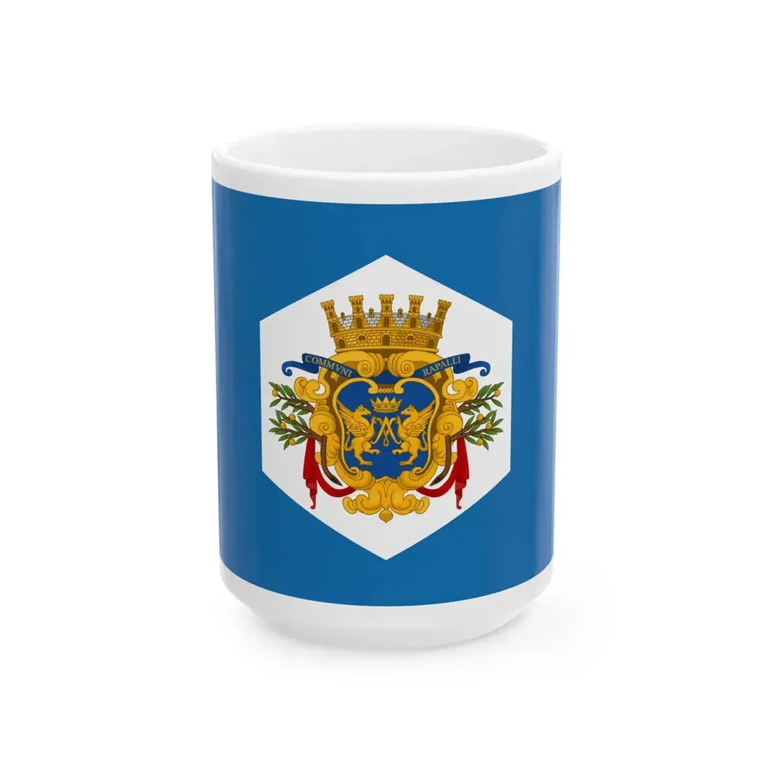 Flag of Rapallo Historical (Italy) White Coffee Mug 15oz - Go Mug Yourself
