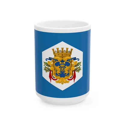 Flag of Rapallo Historical (Italy) White Coffee Mug 15oz - Go Mug Yourself