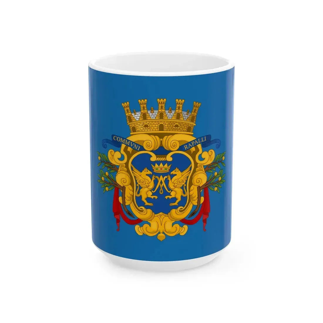 Flag of Rapallo (Italy) White Coffee Mug 15oz - Go Mug Yourself