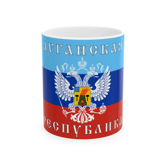 Flag of rastyazhka-Luganskoj (Ukraine) White Coffee Mug 11oz - Go Mug Yourself