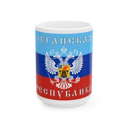 Flag of rastyazhka-Luganskoj (Ukraine) White Coffee Mug 15oz - Go Mug Yourself