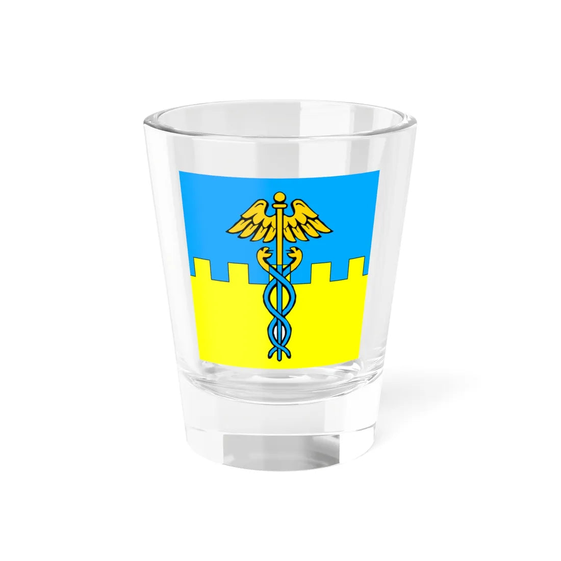 Flag of Rava-Ruska variant (Ukraine) Shot Glass 1.5oz 1.5oz - Go Mug Yourself