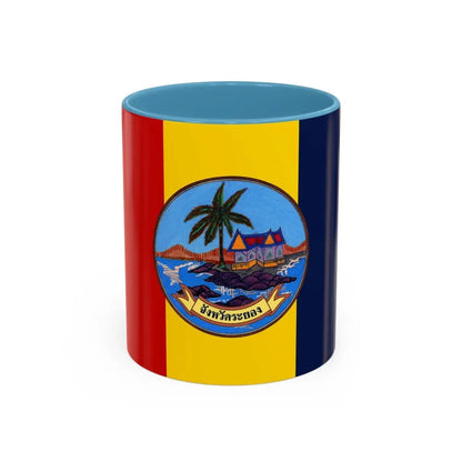 Flag of Rayong Province Thailand - Accent Coffee Mug 11oz Light Blue - Go Mug Yourself
