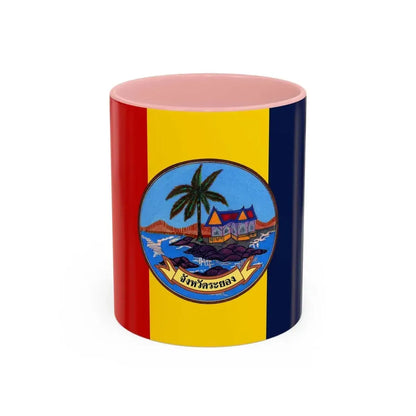 Flag of Rayong Province Thailand - Accent Coffee Mug 11oz Pink - Go Mug Yourself
