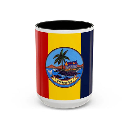 Flag of Rayong Province Thailand - Accent Coffee Mug 15oz Black - Go Mug Yourself