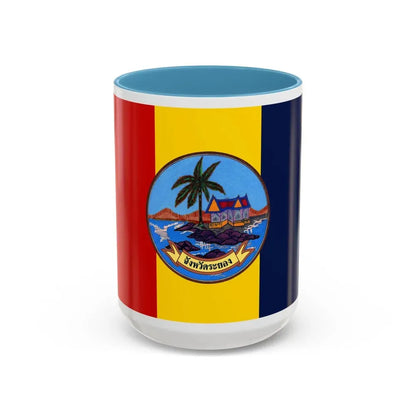 Flag of Rayong Province Thailand - Accent Coffee Mug 15oz Light Blue - Go Mug Yourself