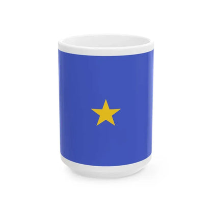 Flag of rear admiral of the Marina Militare (Italy) White Coffee Mug 15oz - Go Mug Yourself