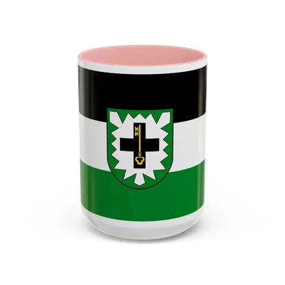 Flag of Recklinghausen Germany - Accent Coffee Mug 15oz Pink - Go Mug Yourself