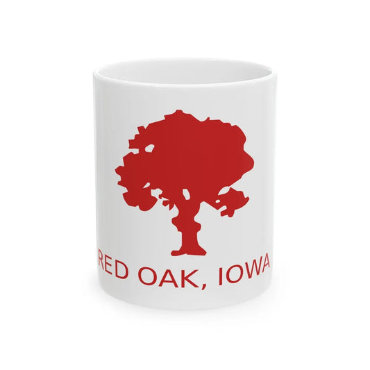Flag of Red Oak Iowa (United States) White Coffee Mug 11oz - Go Mug Yourself