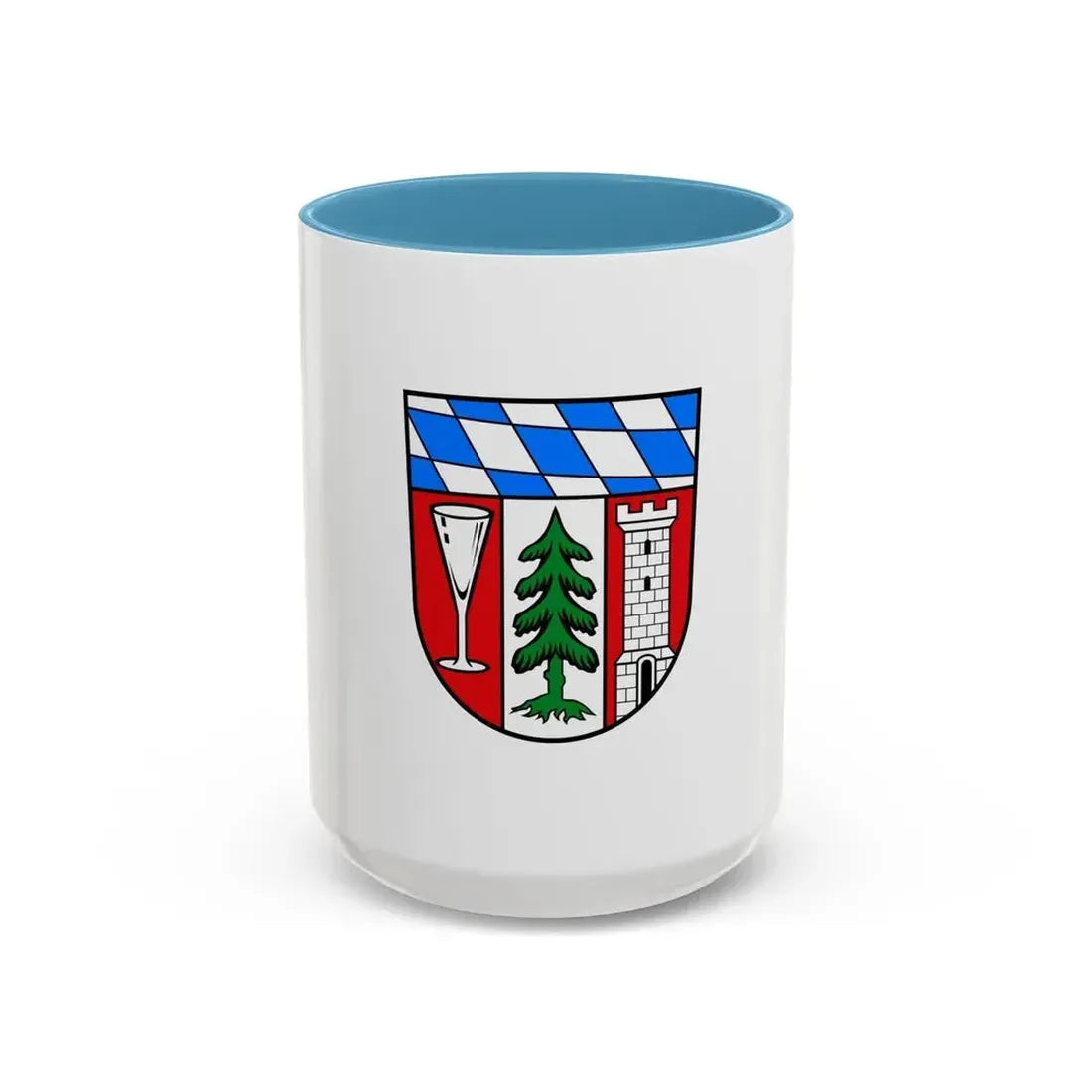 Flag of Regen Germany - Accent Coffee Mug 15oz Light Blue - Go Mug Yourself