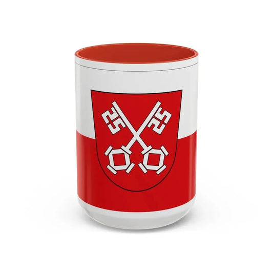 Flag of Regensburg 2 Germany - Accent Coffee Mug 15oz Red - Go Mug Yourself