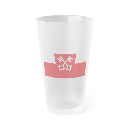 Flag of Regensburg 2 Germany - Frosted Pint Glass 16oz 16oz Frosted - Go Mug Yourself