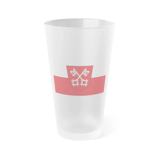 Flag of Regensburg 2 Germany - Frosted Pint Glass 16oz 16oz Frosted - Go Mug Yourself