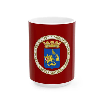 Flag of Reggio Calabria (Italy) White Coffee Mug 15oz - Go Mug Yourself