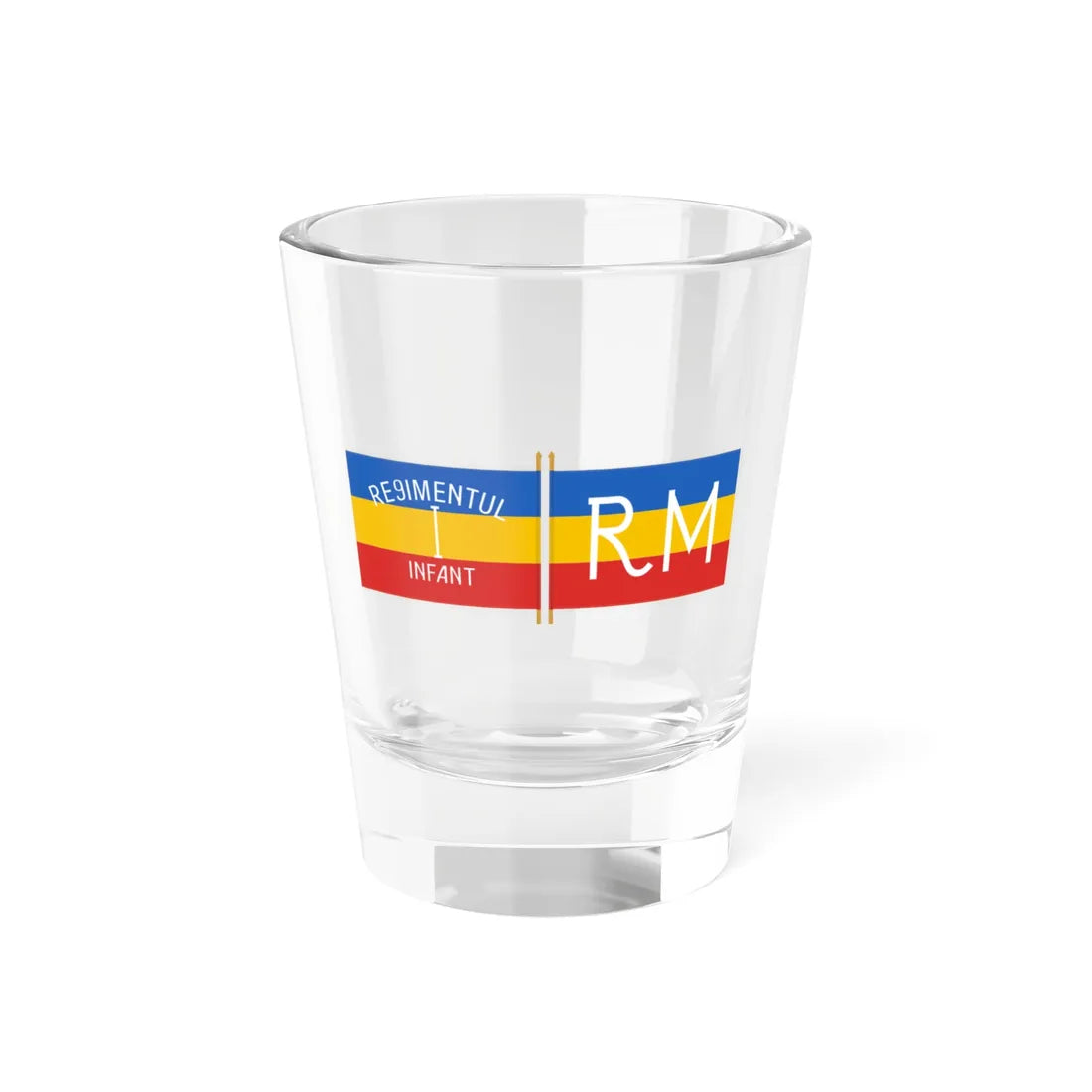 Flag of Regimentul Infant - two sides (Moldova) Shot Glass 1.5oz 1.5oz - Go Mug Yourself