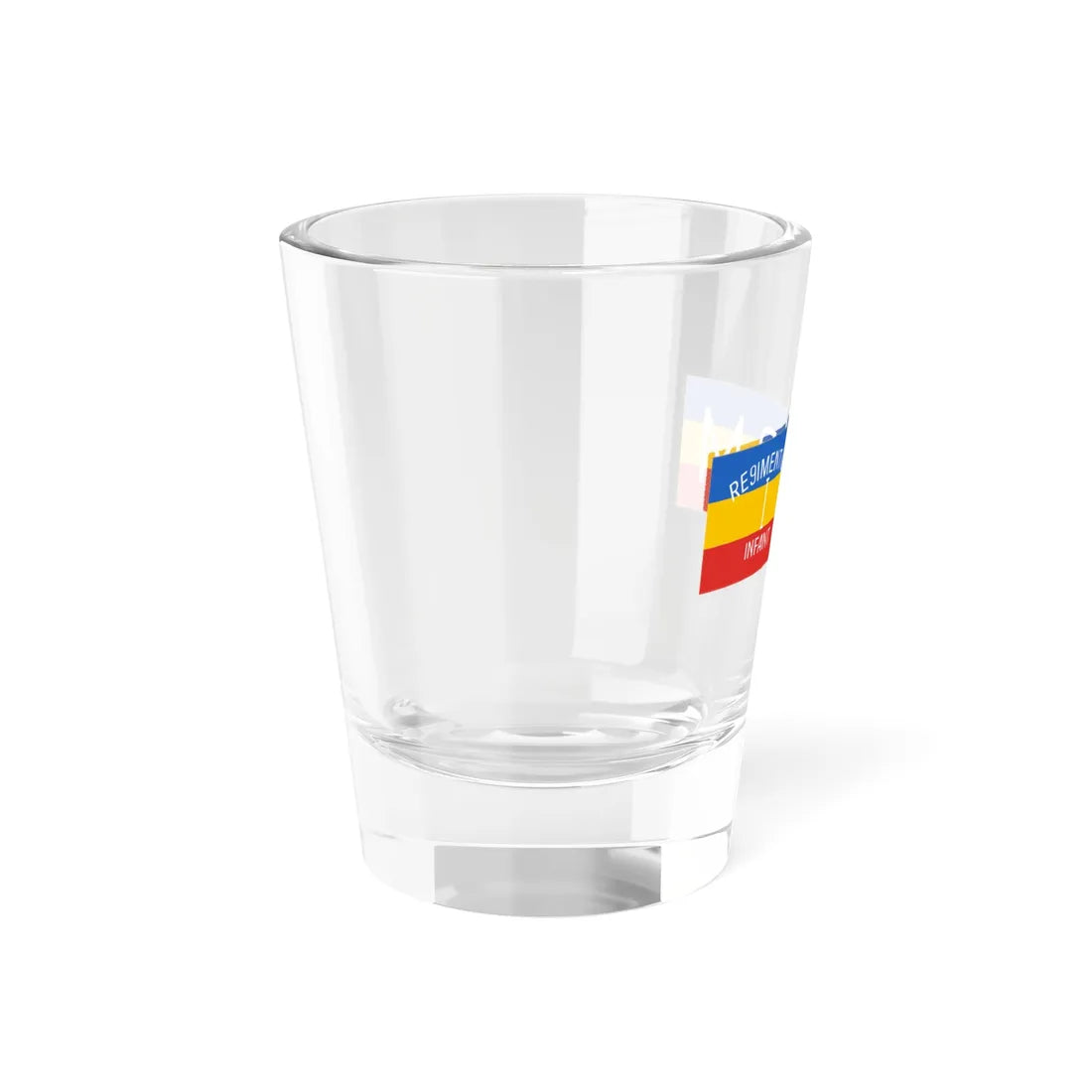 Flag of Regimentul Infant - two sides (Moldova) Shot Glass 1.5oz - Go Mug Yourself
