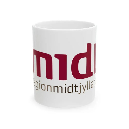 Flag of Region Midtjylland (Denmark) White Coffee Mug 11oz - Go Mug Yourself